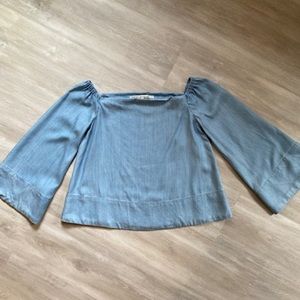RACHEL Rachel Roy Off-the-Shoulder Chambray Top EUC